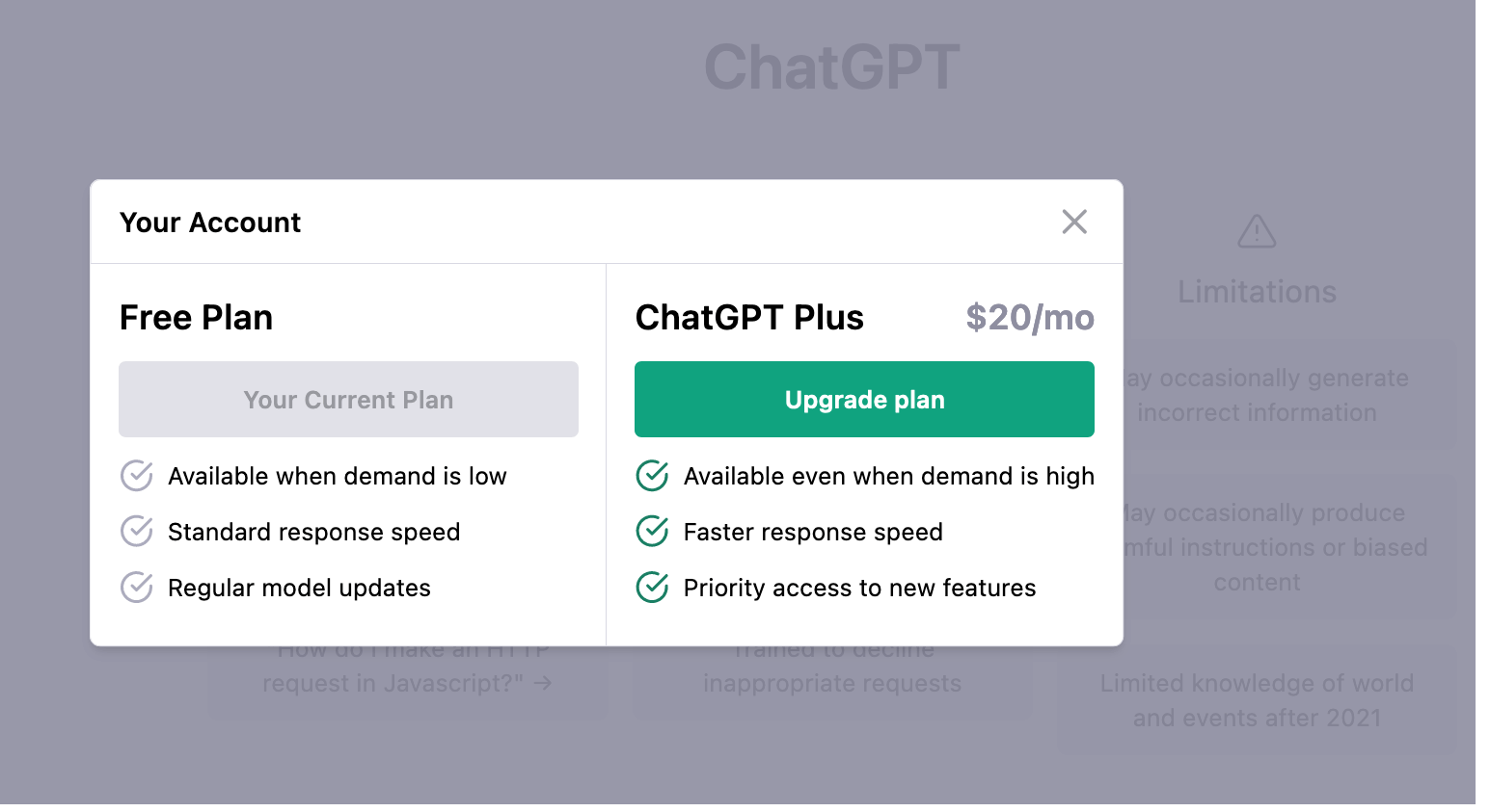 chatgpt upgrade plan