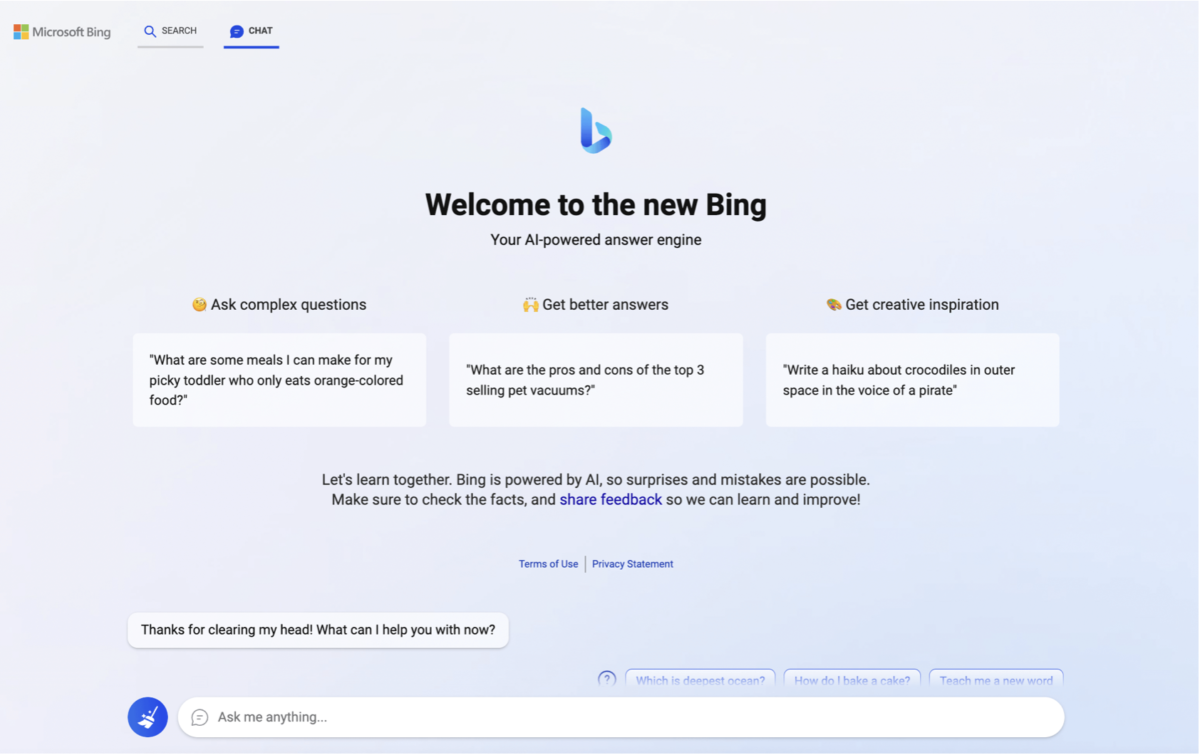 new bing home