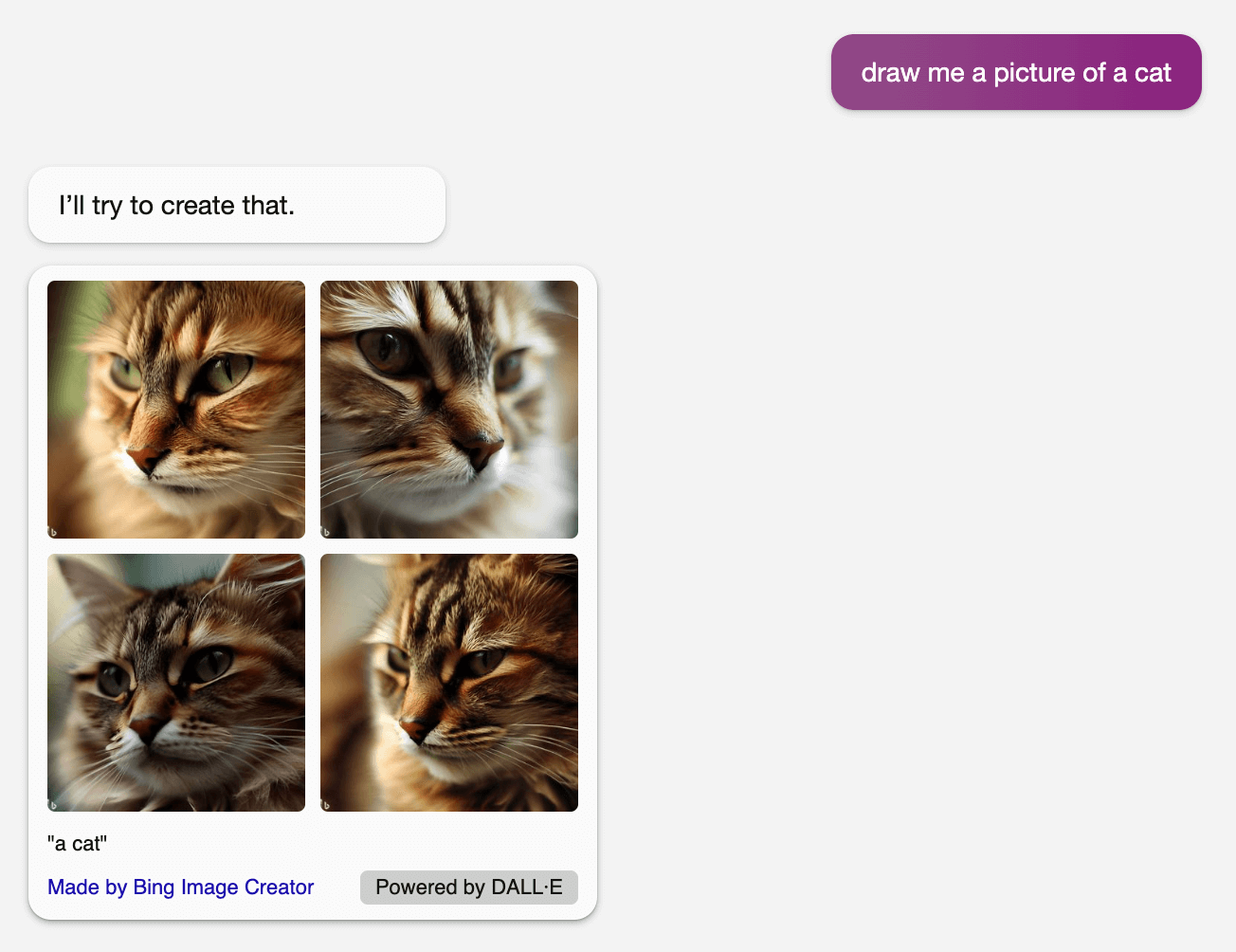 Draw Me a Picture of Cat Prompt in Bing