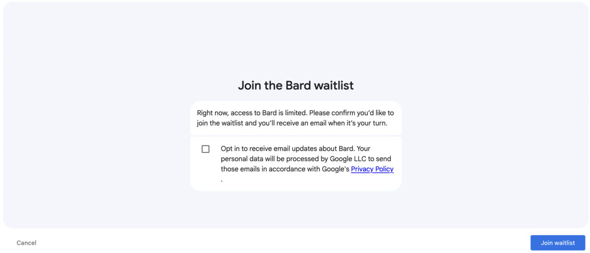 Join the Bard Waitlist