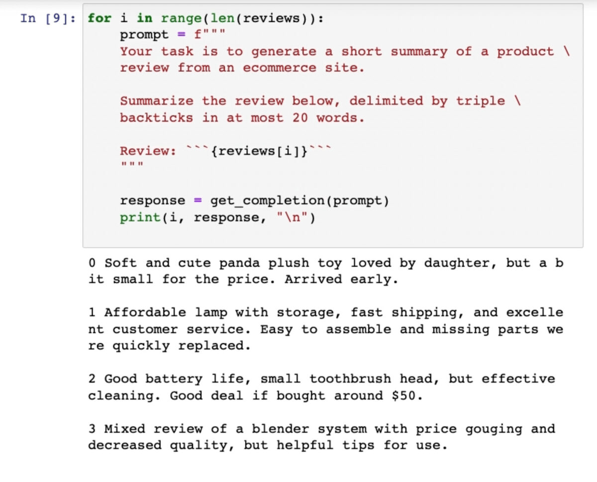 chatgpt prompt engineering for developers summarizing6