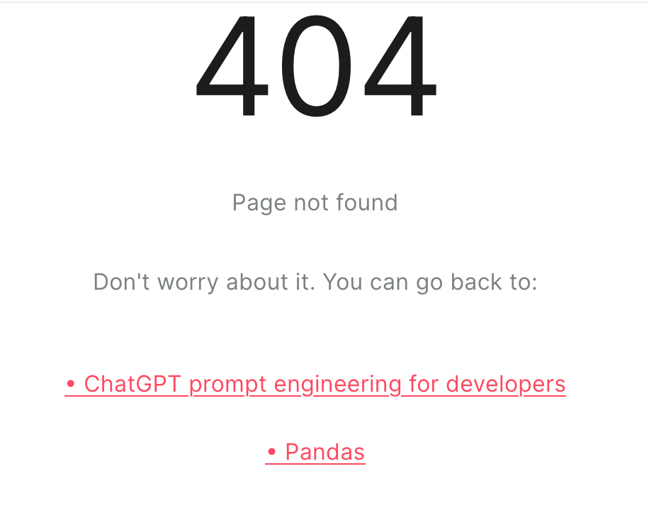 deeplearningai 404 error message