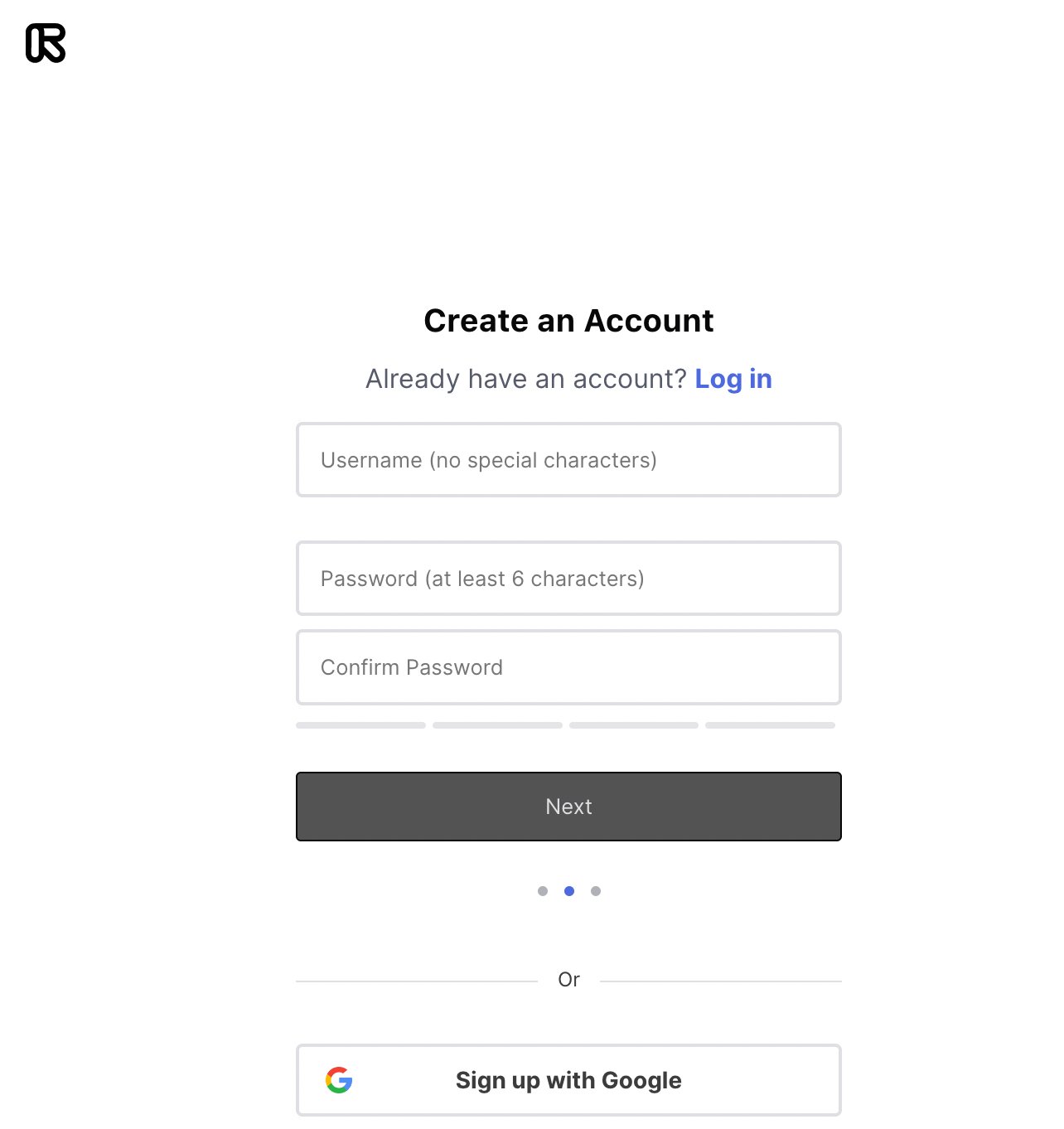 runway account setup username and password