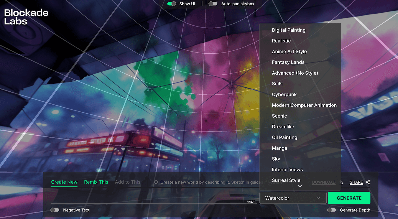 skybox ai taste options